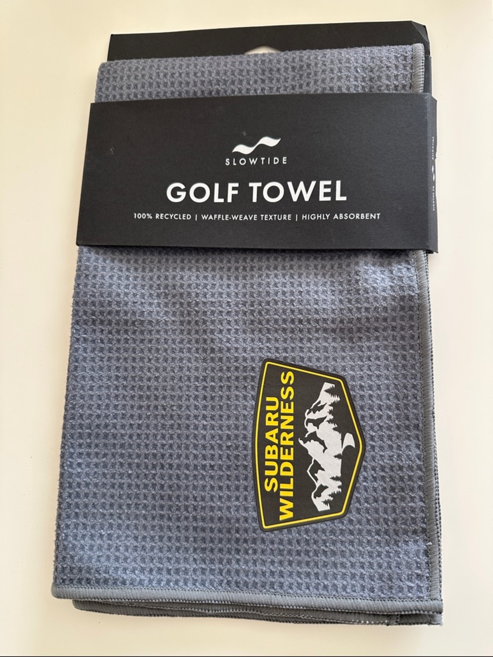 Gray Golf Towel - Subaru Wilderness Patch Towel
